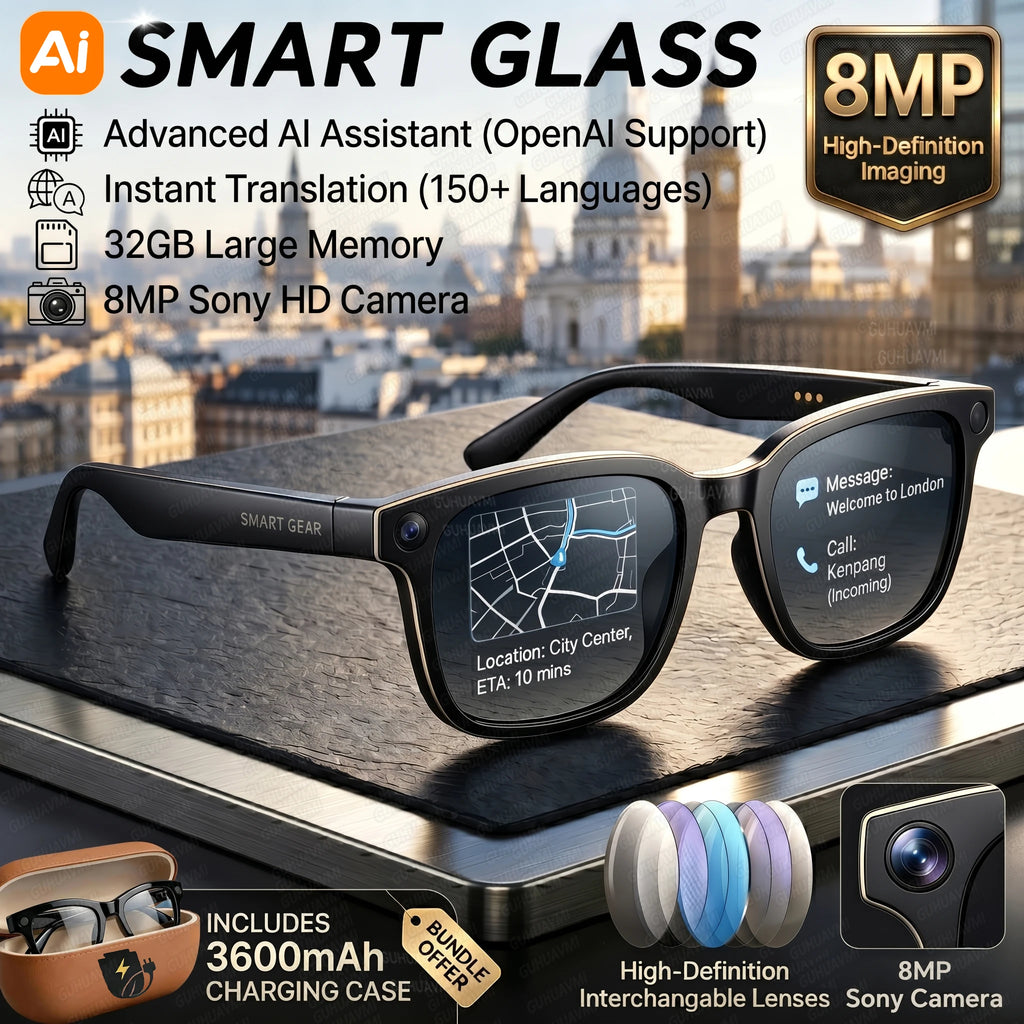 2026 New 8MP 4K HD Camera AI Glasses Men/Women