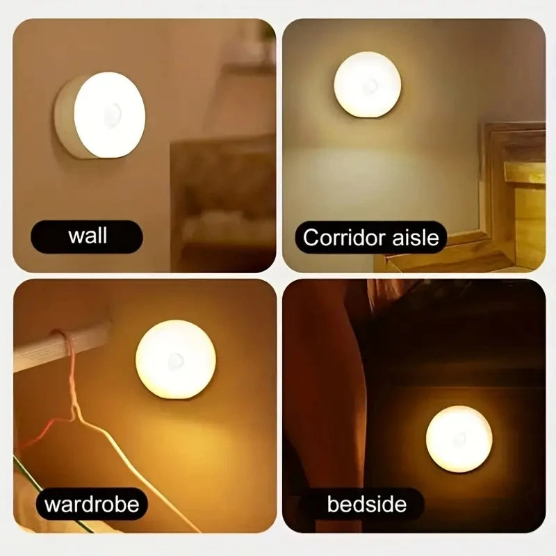 1 pc Motion Sensor Night Light - Wireless LED Detector Lamp for Bedroom, Staircase and Closet