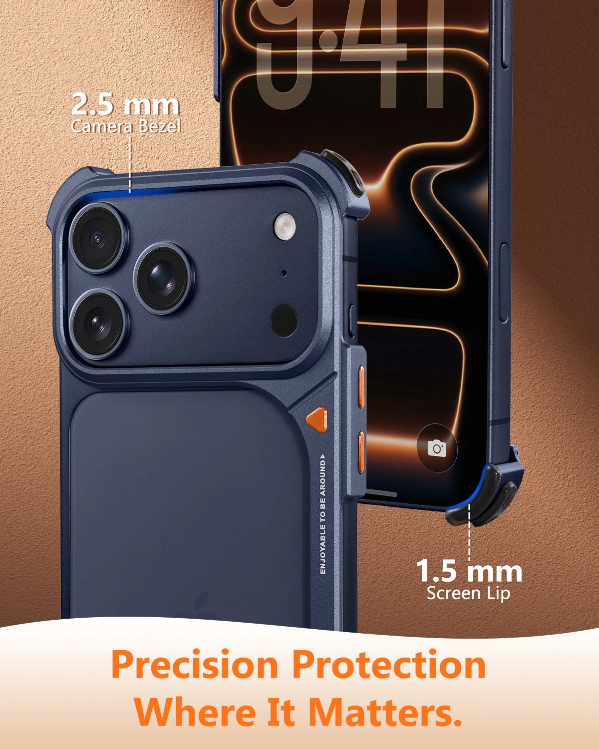 Oatsbasf Metal Frameless Phone Case for iPhone 17 Pro Max  Cover Slim Bumper Bare Phone Feel Shell for iPhone 17 Pro