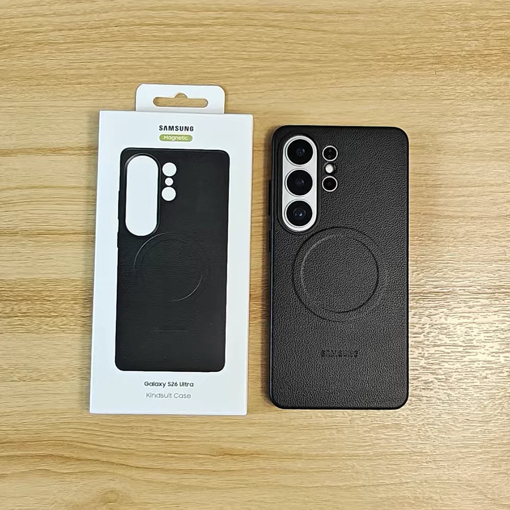 Original Leather For Magsafe Shockproof Case for Samsung Phones