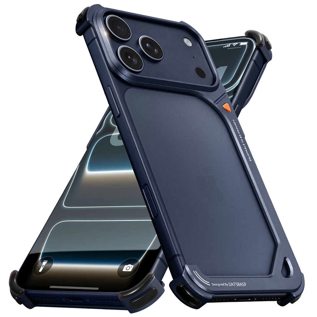 Oatsbasf Metal Frameless Phone Case for iPhone 17 Pro Max  Cover Slim Bumper Bare Phone Feel Shell for iPhone 17 Pro