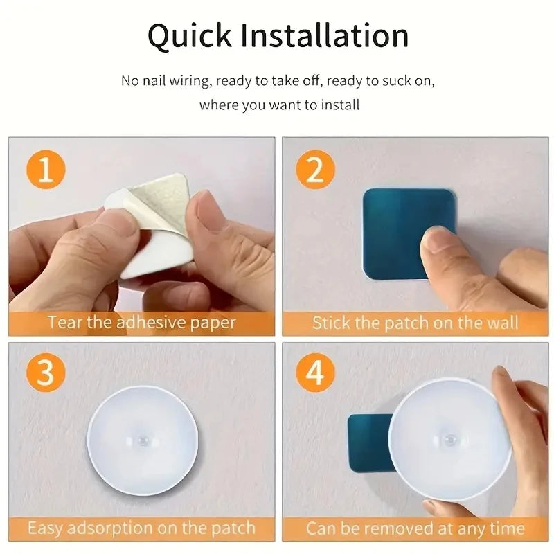 1 pc Motion Sensor Night Light - Wireless LED Detector Lamp for Bedroom, Staircase and Closet