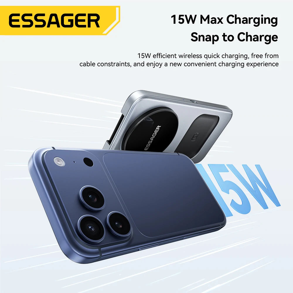 ESSAGER 15W 3-in-1 Magnetic Wireless Charging iPhone AirPods Watch Fast Charging Holder