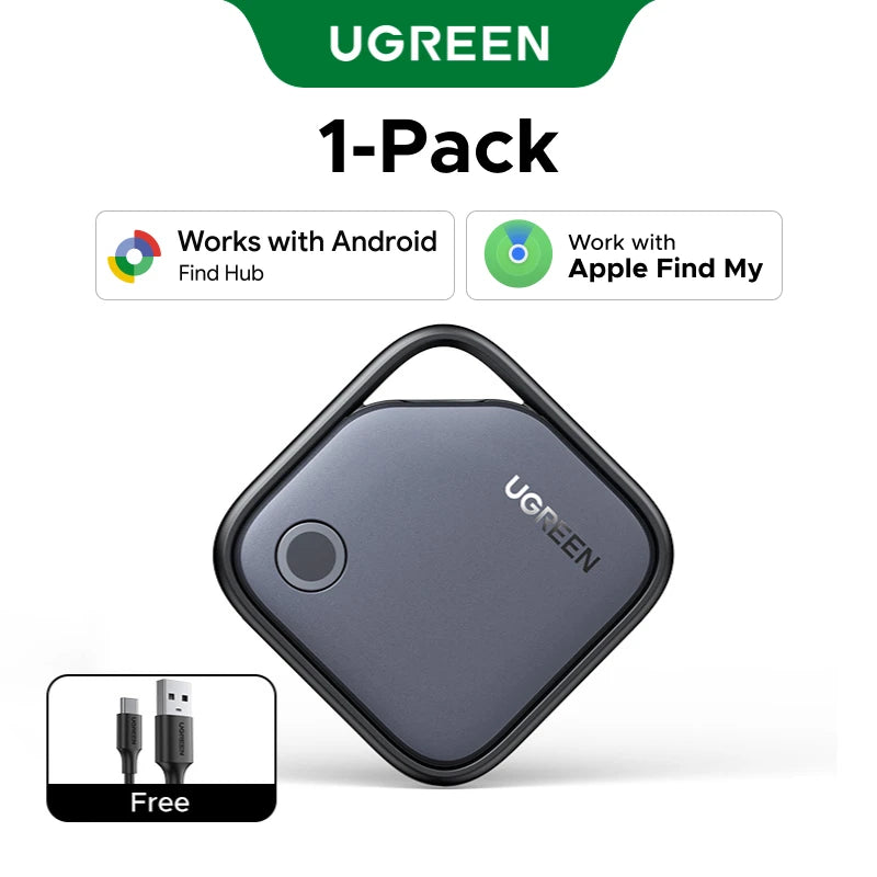 UGREEN Smart Finder For Apple Find My (iOS) & Find Hub App (Android) Bluetooth Tracker Card
