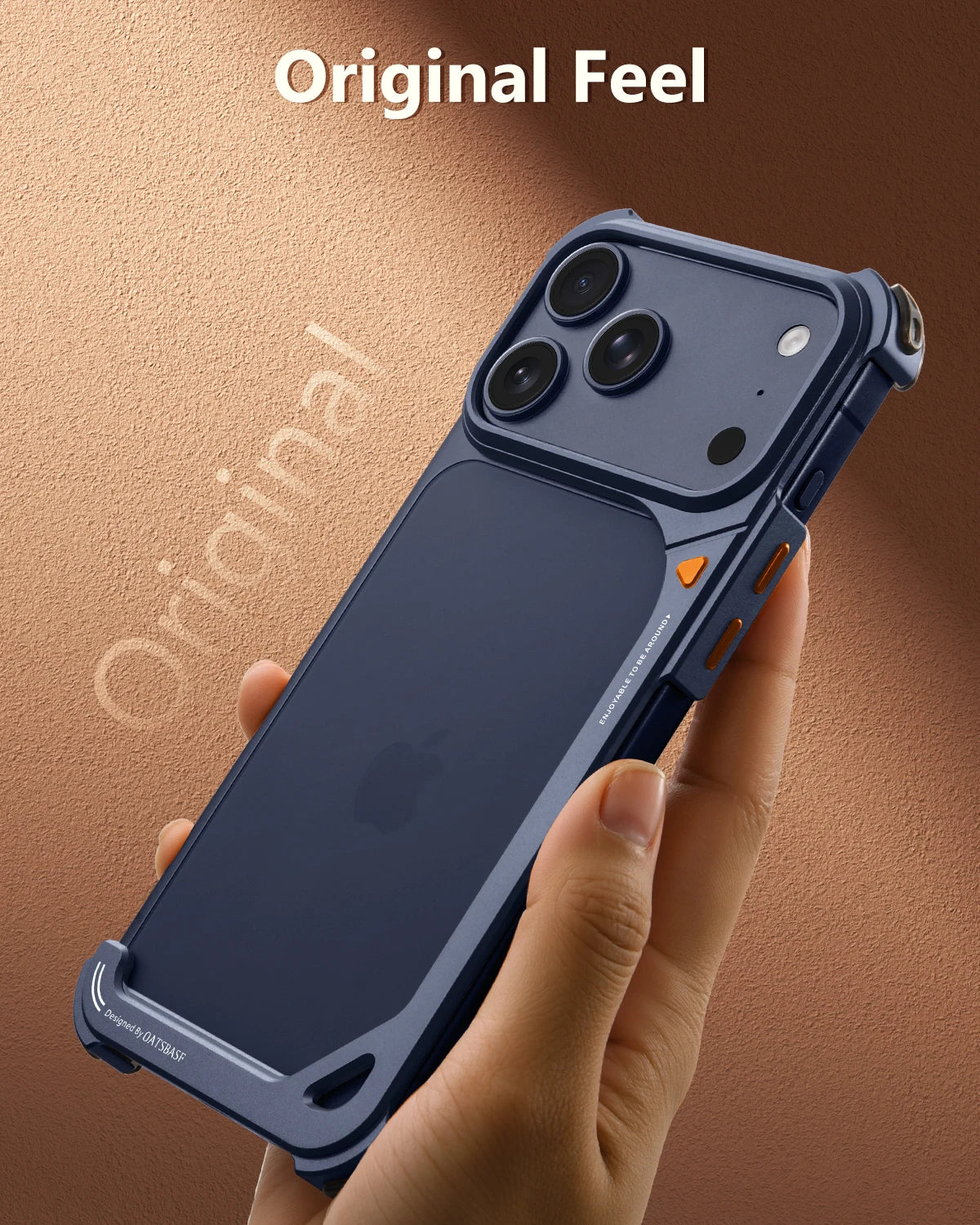 Oatsbasf Metal Frameless Phone Case for iPhone 17 Pro Max  Cover Slim Bumper Bare Phone Feel Shell for iPhone 17 Pro