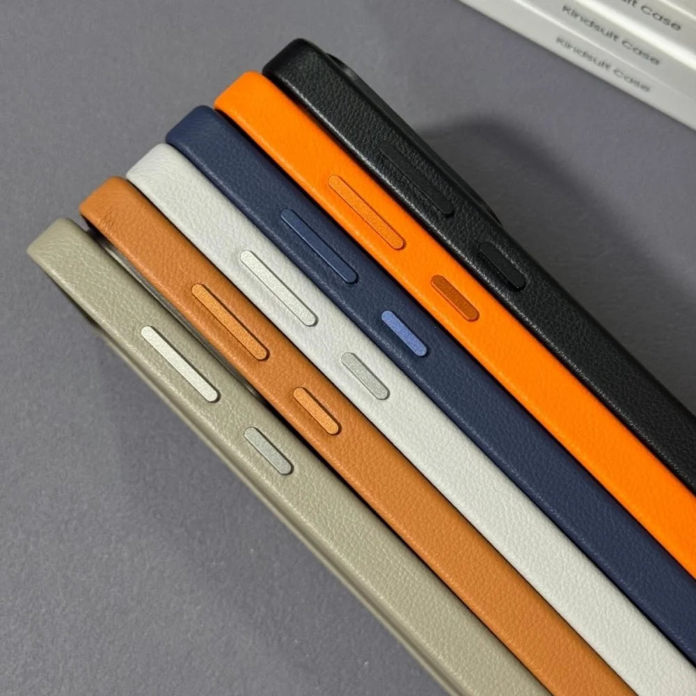 Original Leather For Magsafe Shockproof Case for Samsung Phones