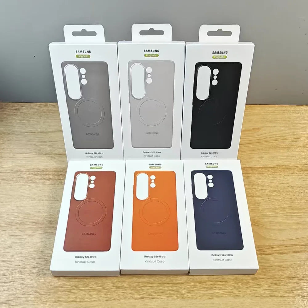 Original Leather For Magsafe Shockproof Case for Samsung Phones
